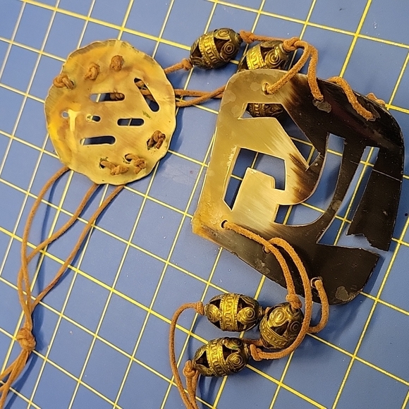 1980s 39" Tribal Belt Suede Strapy - Picture 6 of 6